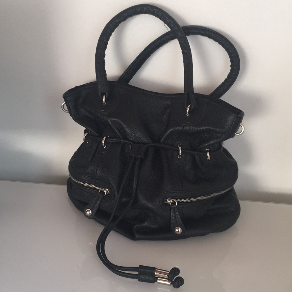 Beautiful "Hype" Black Genuine Leather Handbag
